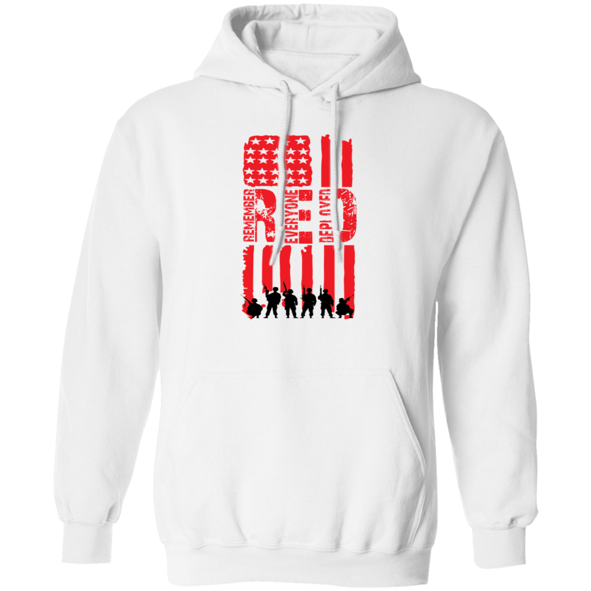 Veteran's Red Flag Pullover Hoodie