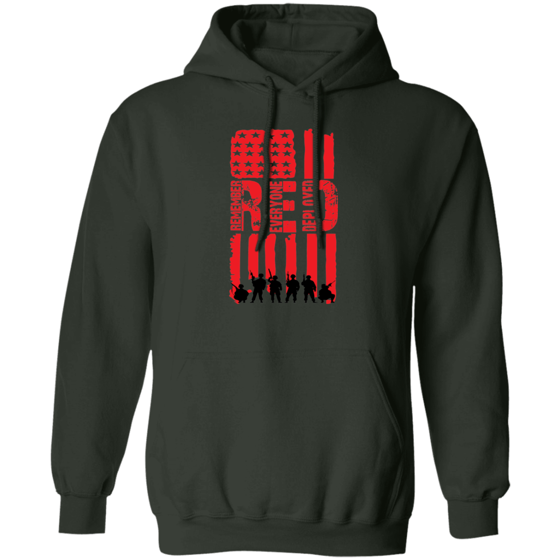 Veteran's Red Flag Pullover Hoodie