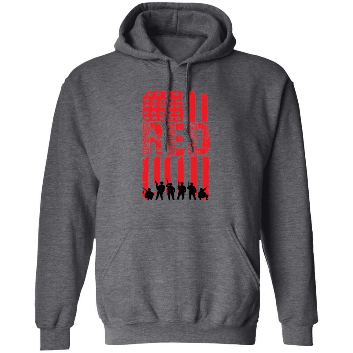 Veteran's Red Flag Pullover Hoodie