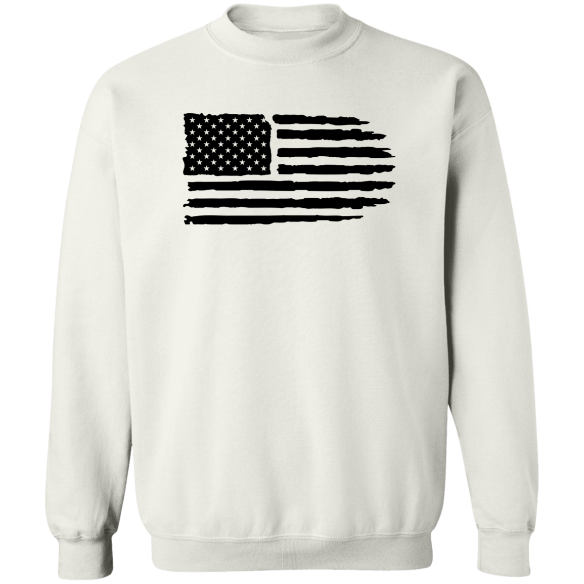 Distressed Flag Crewneck Pullover Sweatshirt