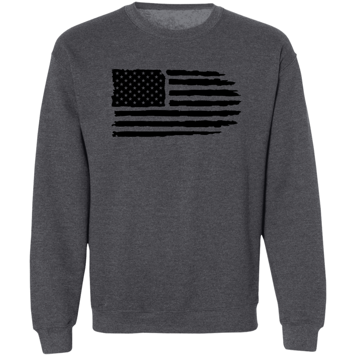 Distressed Flag Crewneck Pullover Sweatshirt