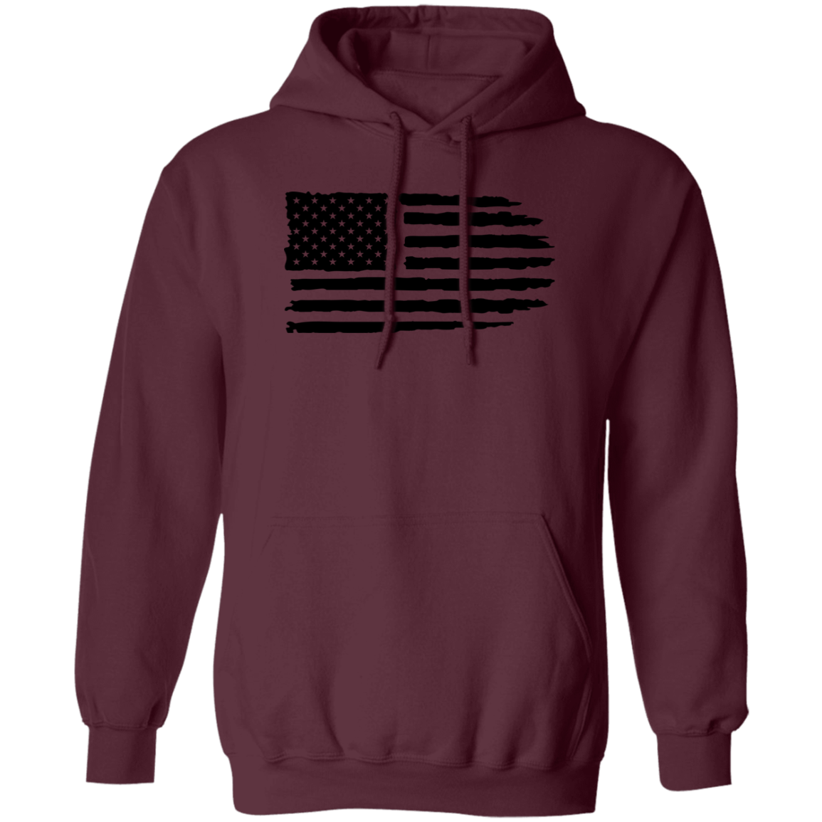 Distressed Flag Pullover Hoodie