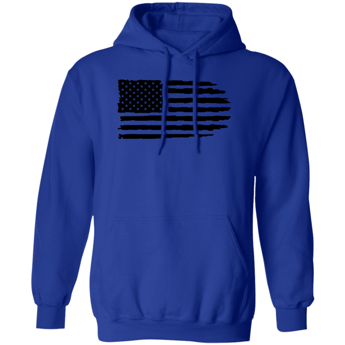 Distressed Flag Pullover Hoodie