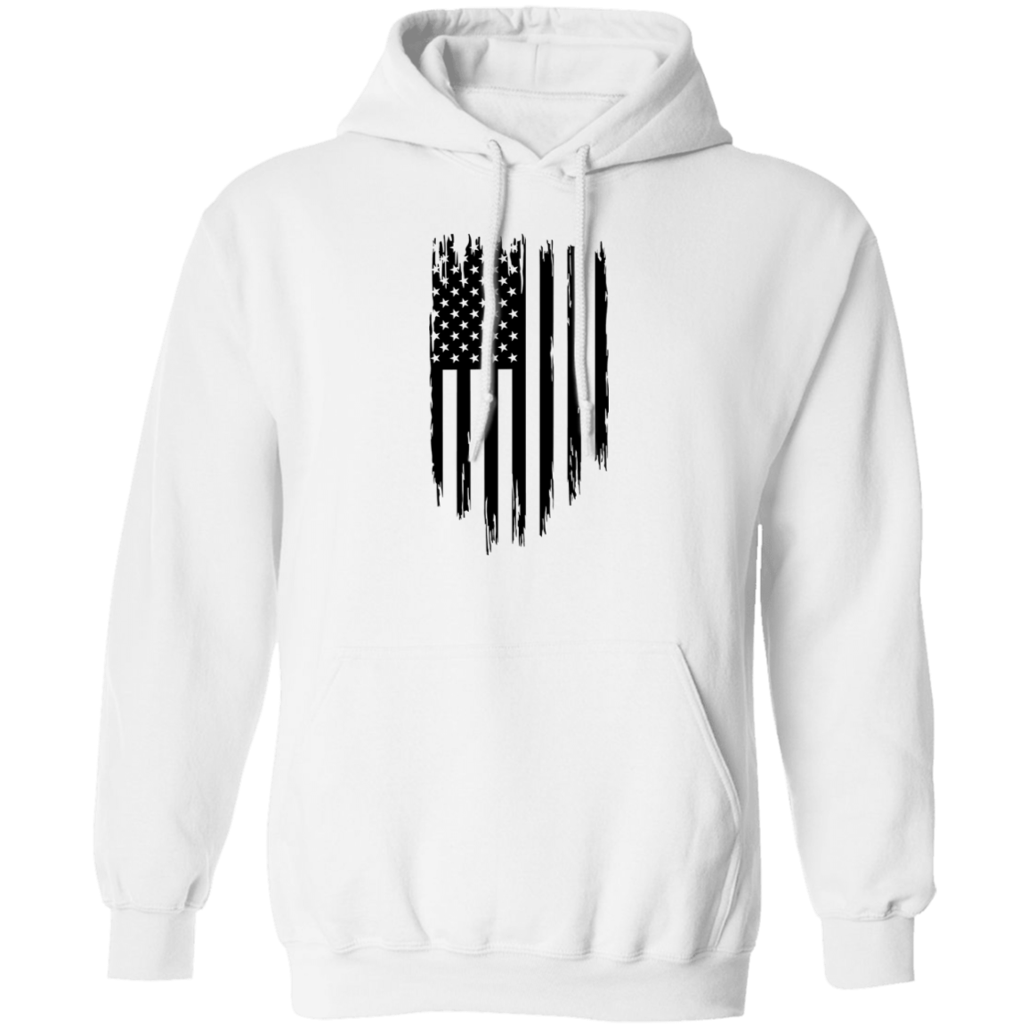 Distressed Vertical Flag Pullover Hoodie