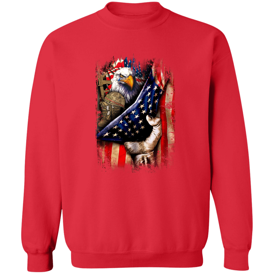 American Flag Crewneck Pullover Sweatshirt