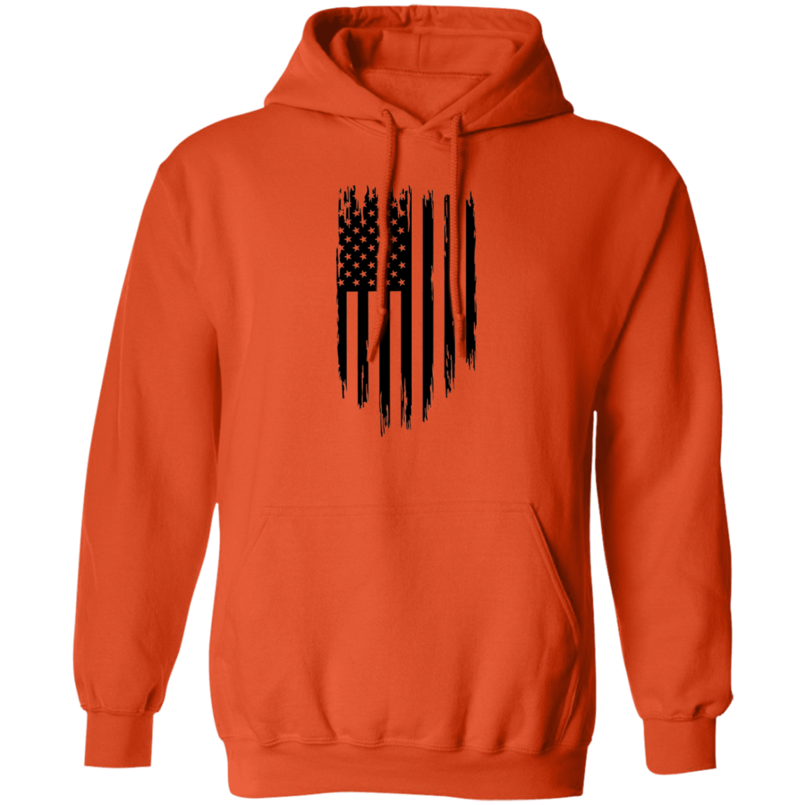 Distressed Vertical Flag Pullover Hoodie