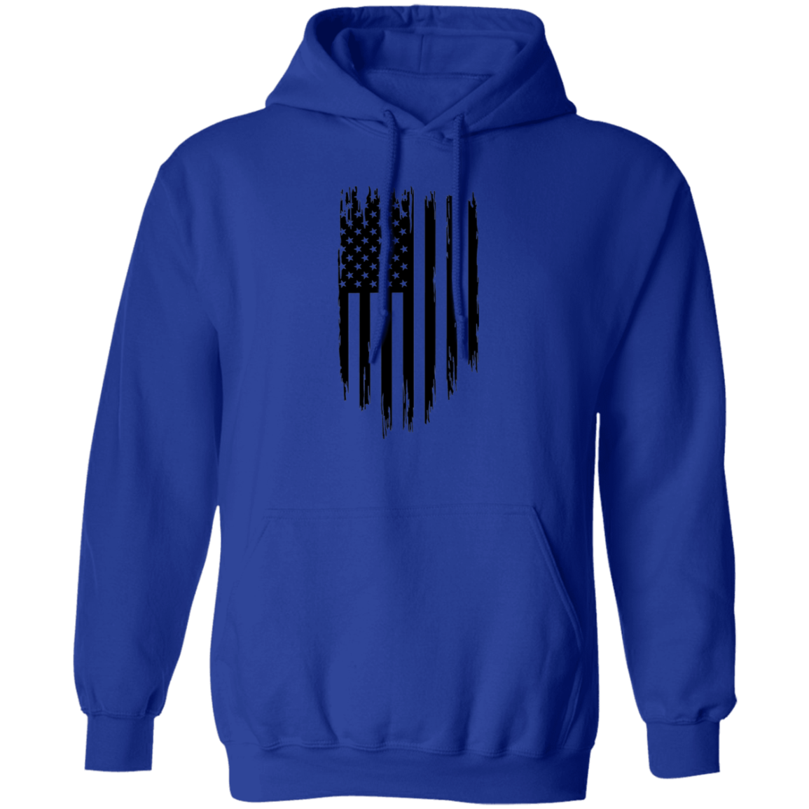 Distressed Vertical Flag Pullover Hoodie