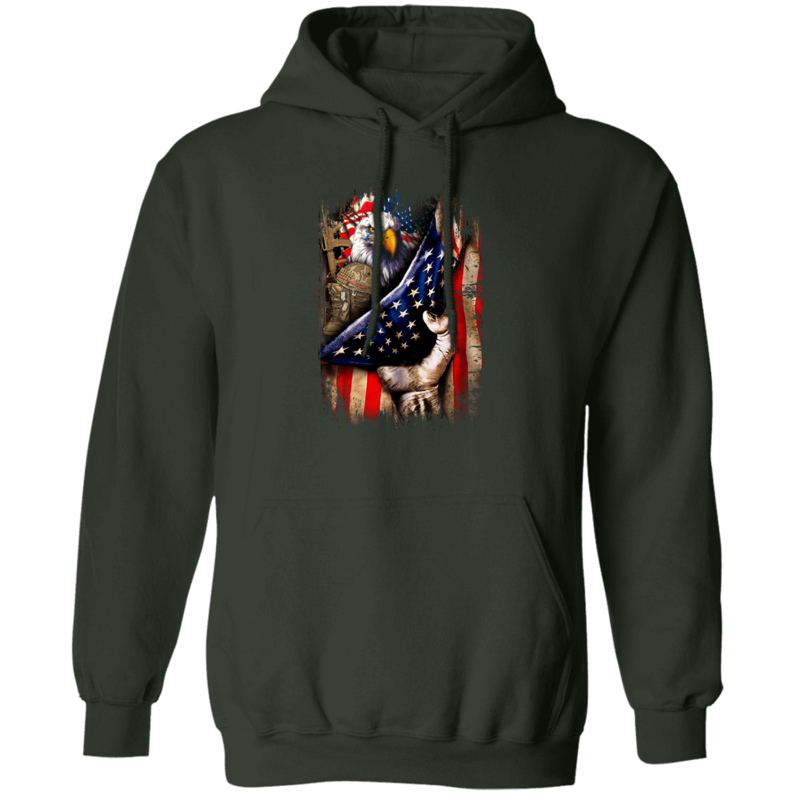 American Flag Pullover Hoodie