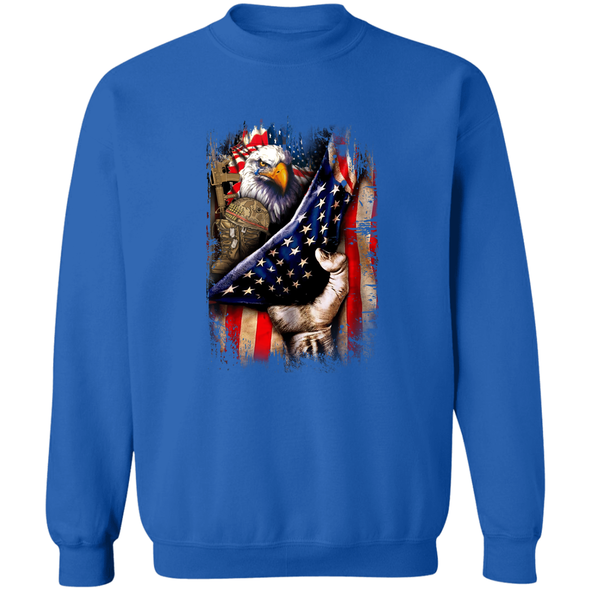 American Flag Crewneck Pullover Sweatshirt