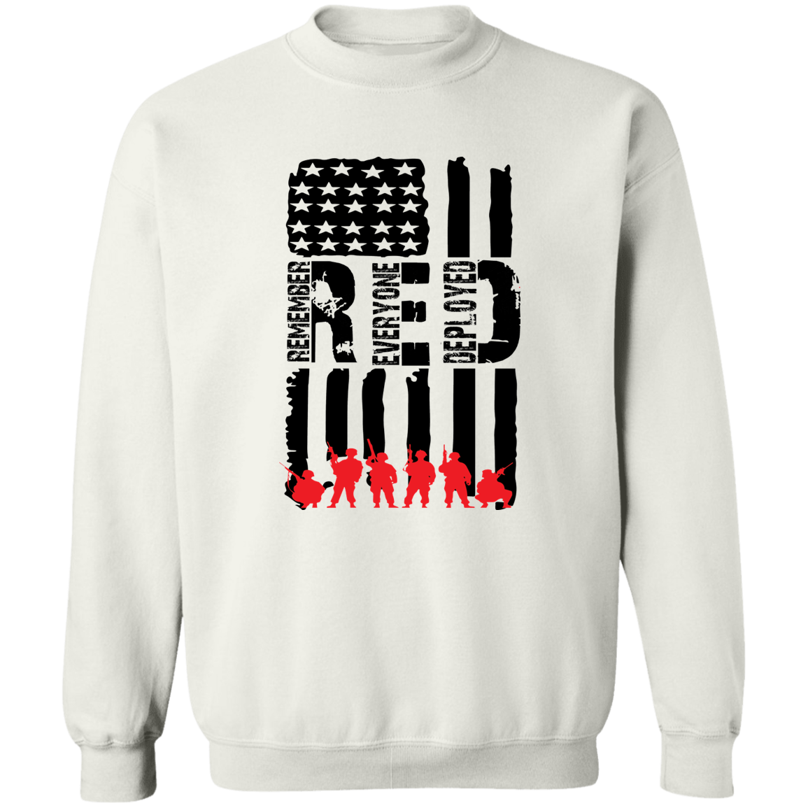 Veteran's Black Flag Crewneck Pullover Sweatshirt