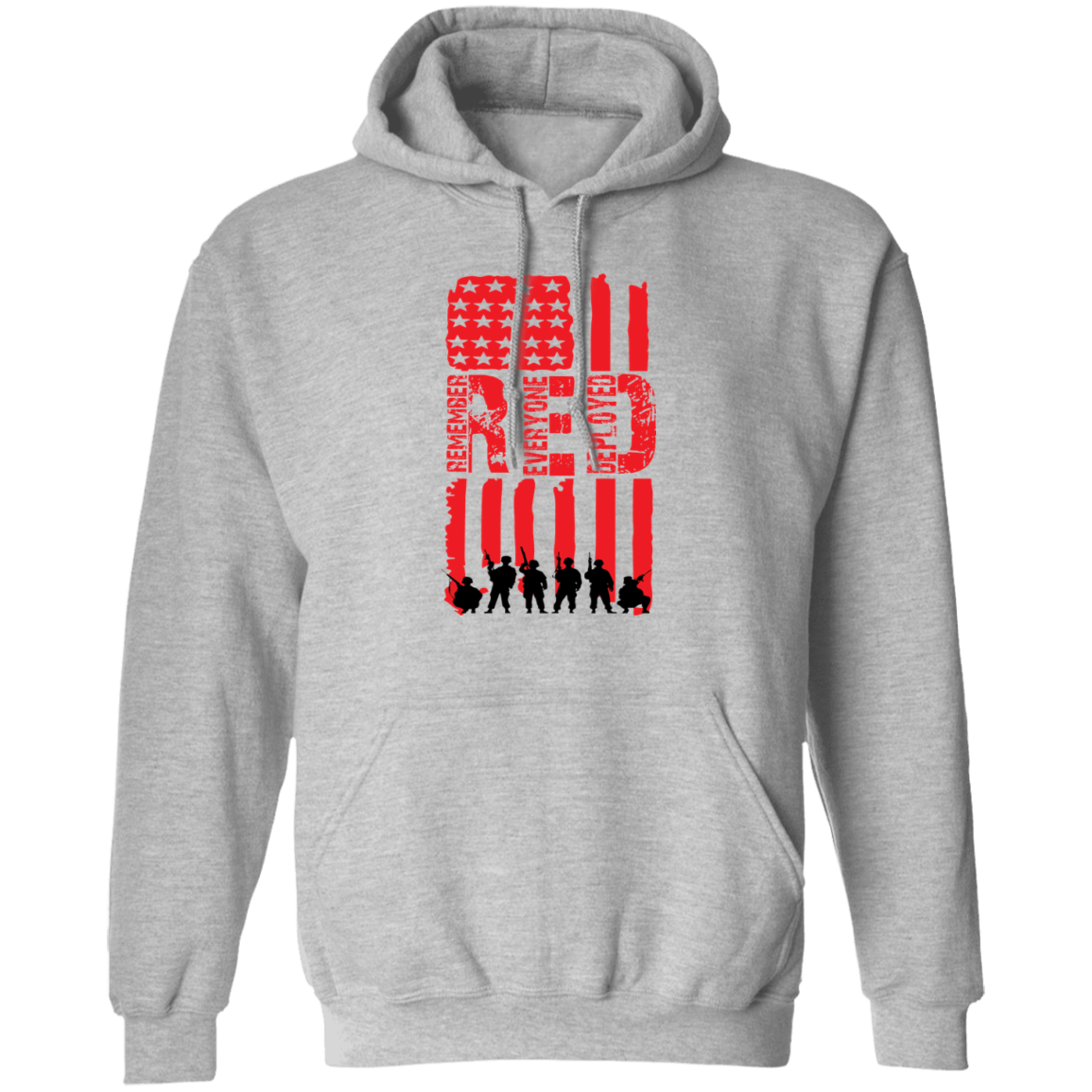 Veteran's Red Flag Pullover Hoodie