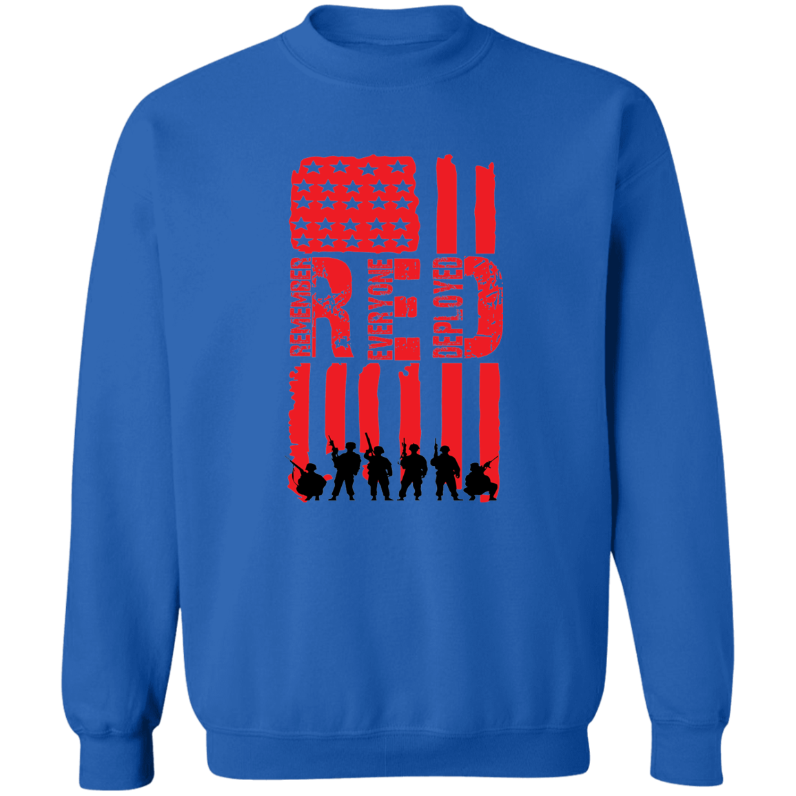 Veteran's Red Flag Crewneck Pullover Sweatshirt