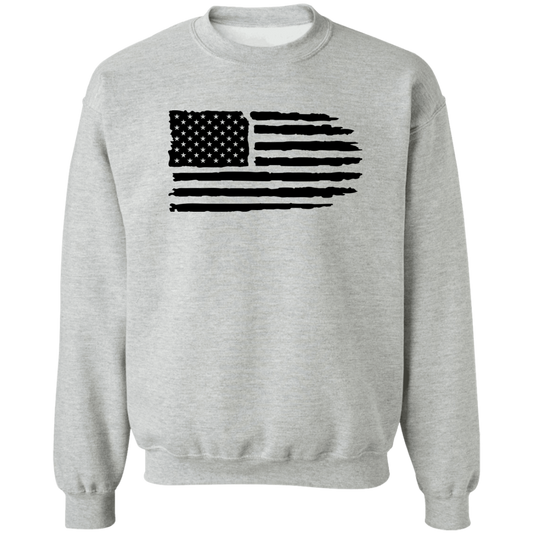 Distressed Flag Crewneck Pullover Sweatshirt