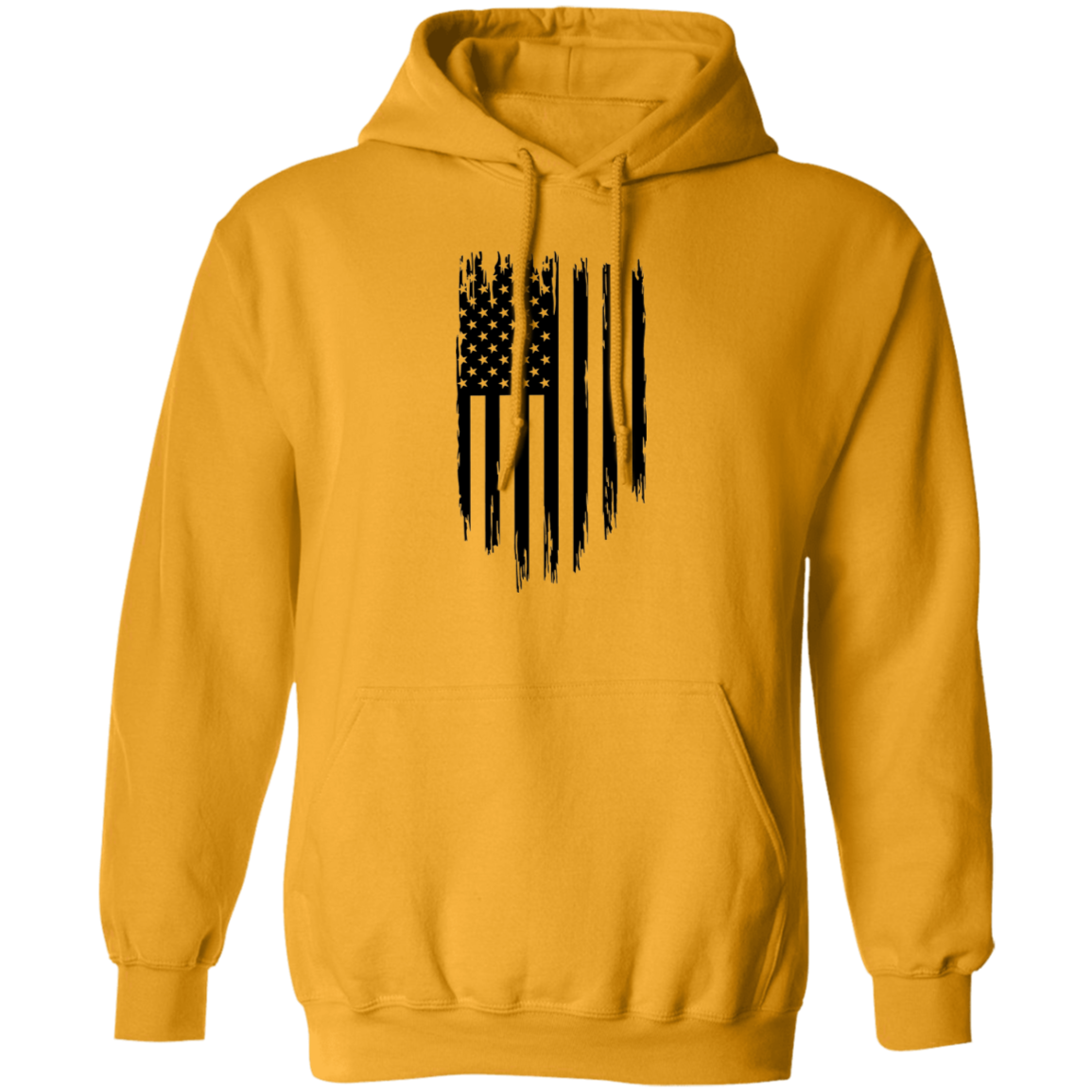 Distressed Vertical Flag Pullover Hoodie