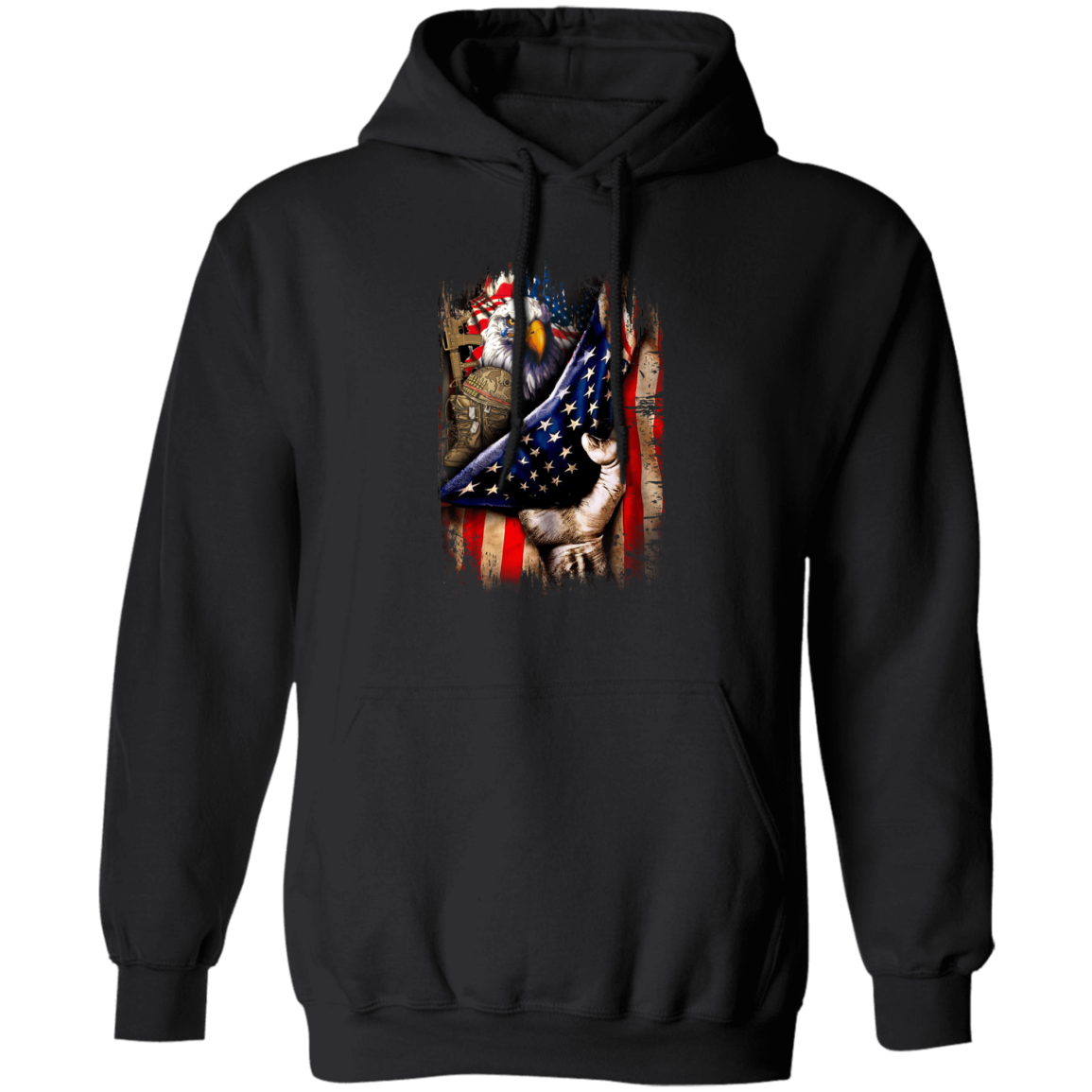 American Flag Pullover Hoodie