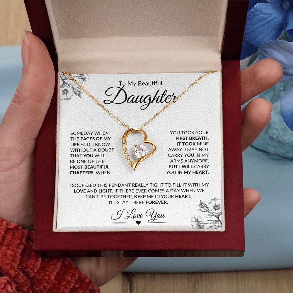 Daughter- Most Beautiful Chapter- I Love You- Forever Love Necklace