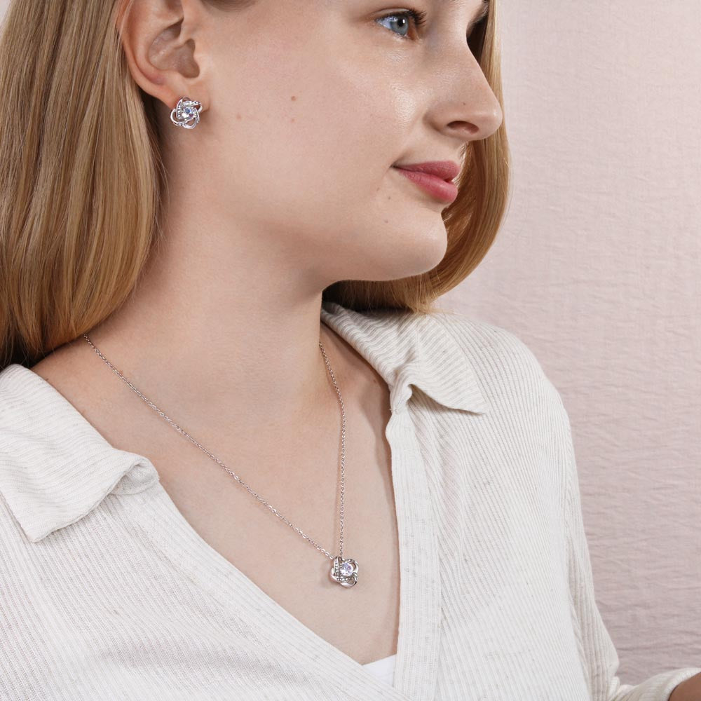 To My Daughter Lion Love Knot Necklace