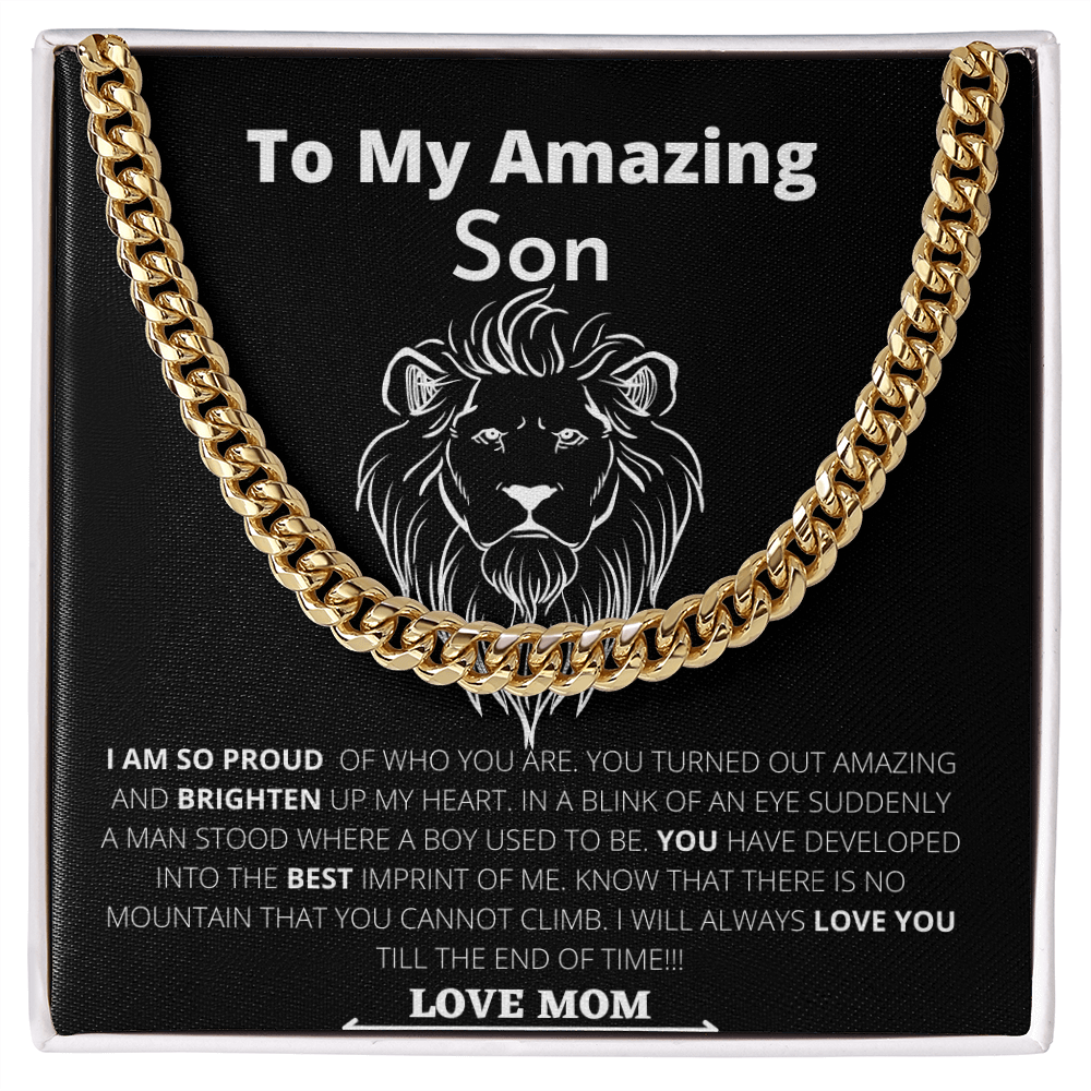 To My Amazing Son, Love Mom