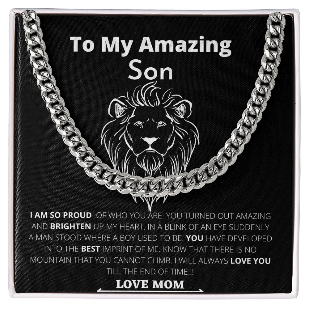 To My Amazing Son, Love Mom