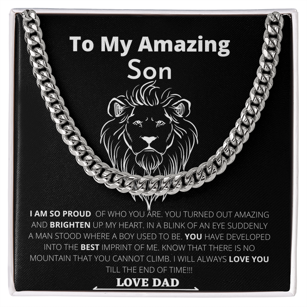 To My Amazing Son, Love Dad
