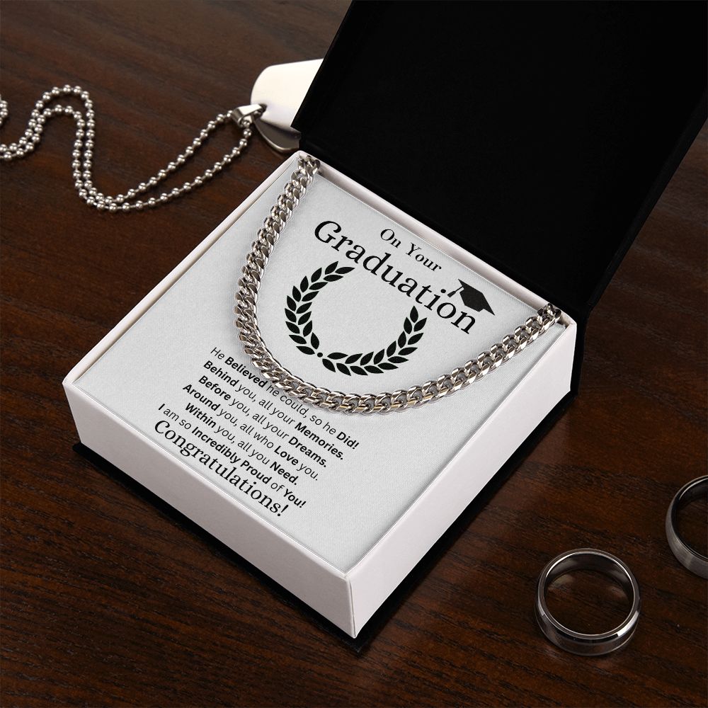 Graduation | Incredibly Proud of You | Cuban Link Chain