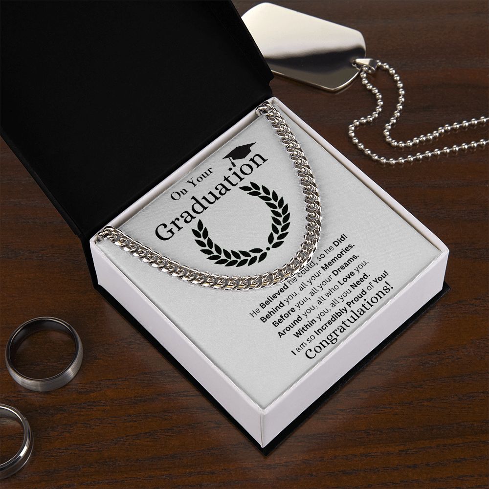 Graduation | Incredibly Proud of You | Cuban Link Chain