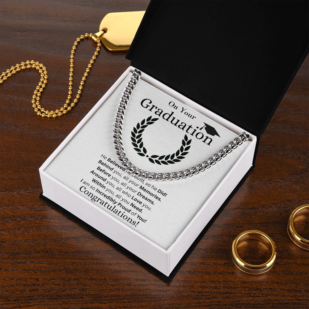 Graduation | Incredibly Proud of You | Cuban Link Chain