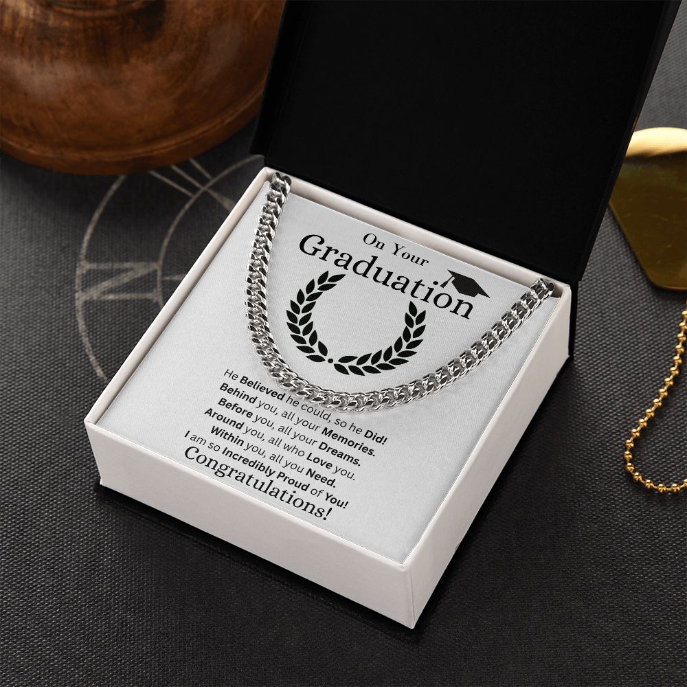 Graduation | Incredibly Proud of You | Cuban Link Chain