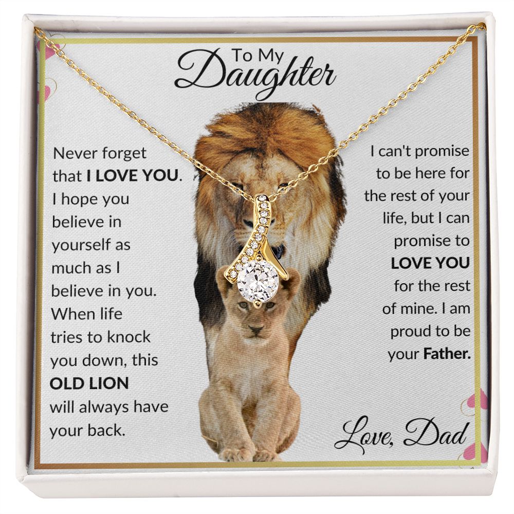 To My Daughter Lion Necklace