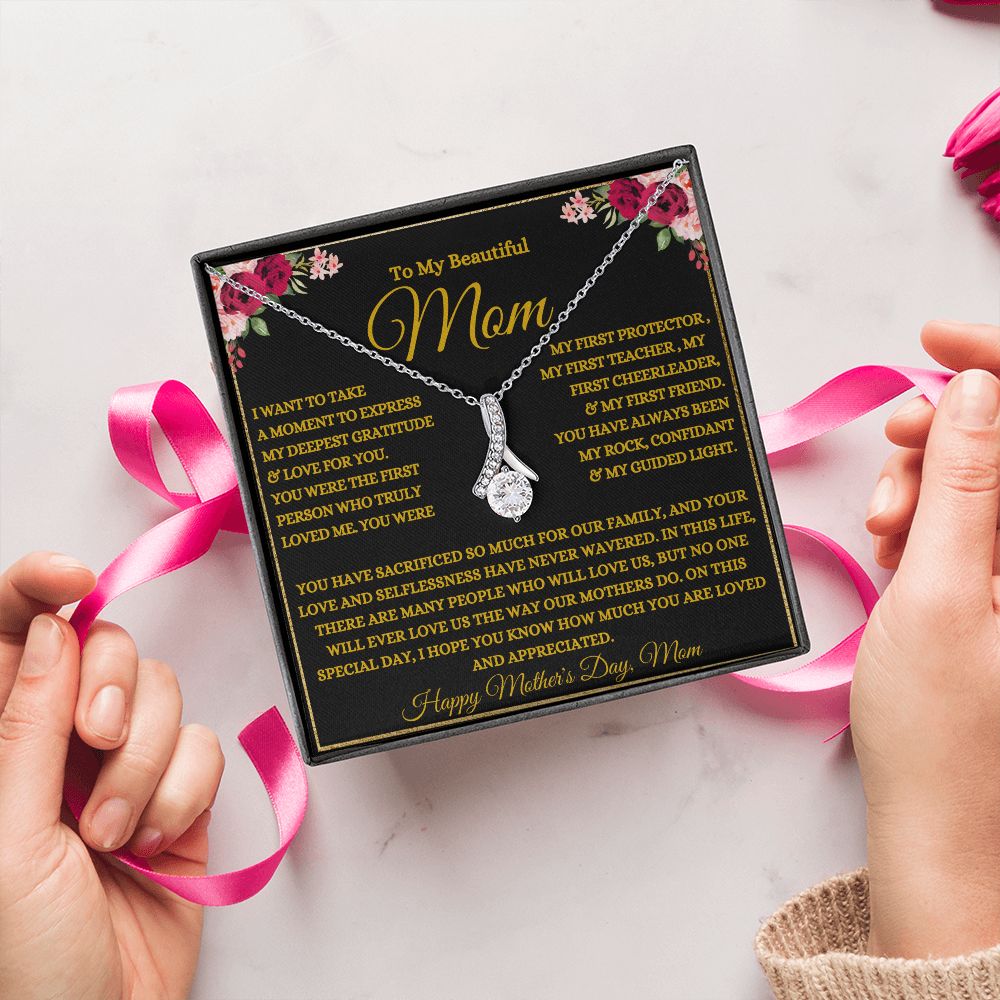 To My Beautiful Mom | My Rock | Allure Beauty Necklace