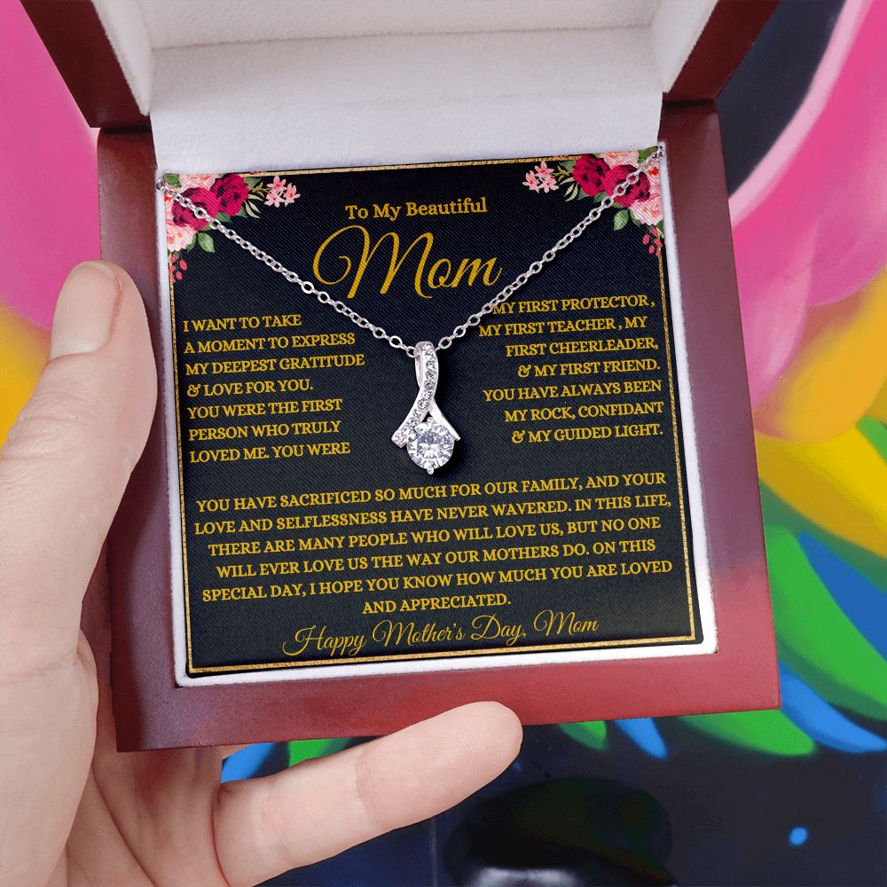 To My Beautiful Mom | My Rock | Allure Beauty Necklace
