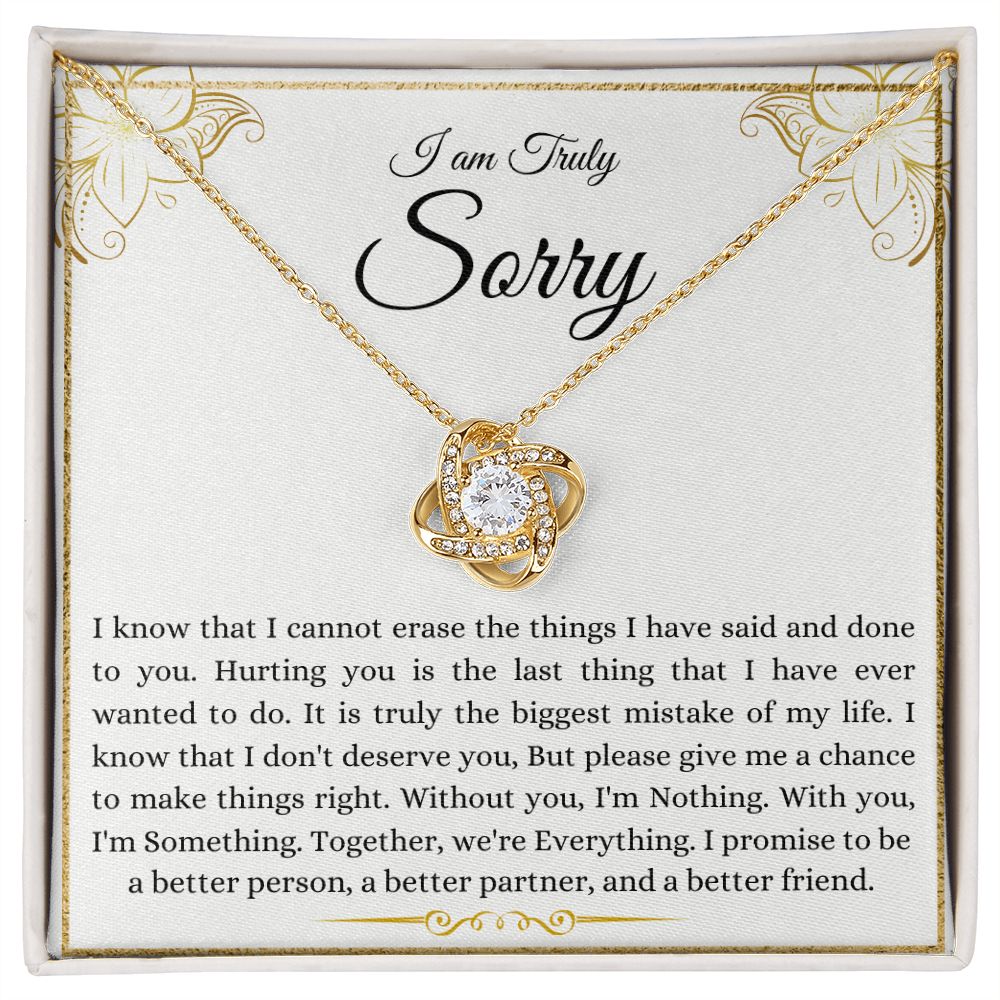 I Am Truly Sorry | Give Me A Chance | Love Knot Necklace