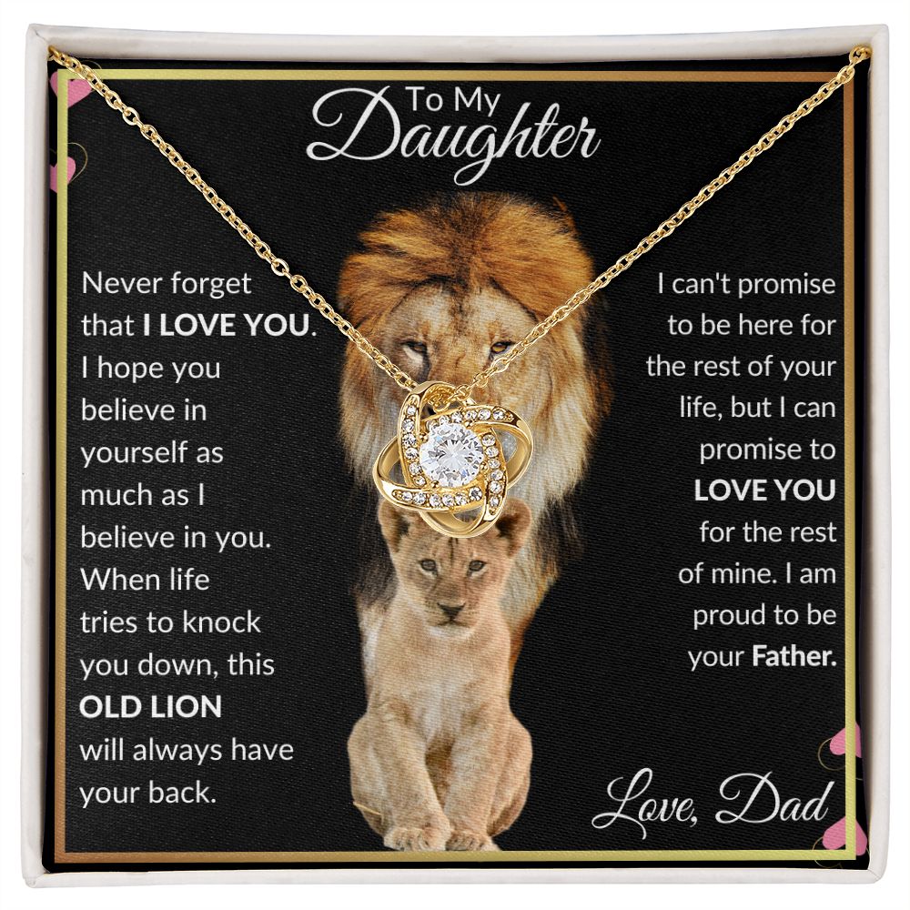 TO MY DAUGHTER FROM DAD LION NECKLACE