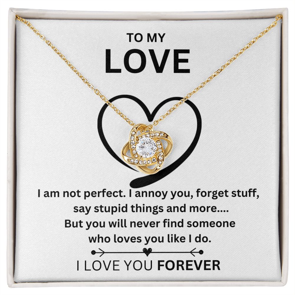 I'm Sorry | I'm Not Perfect Love Knot Necklace