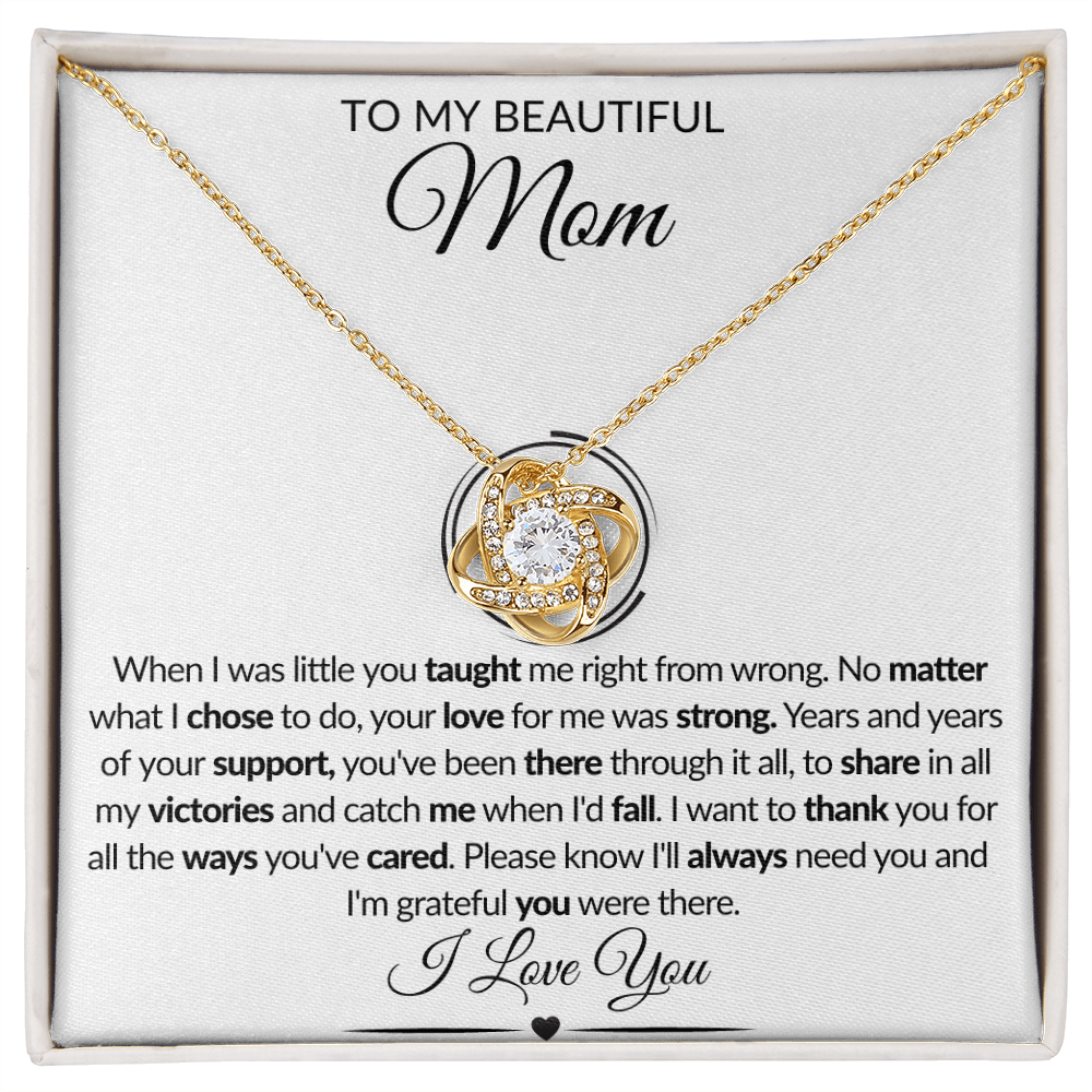 To My Beautiful Mom | Love Knot Necklace