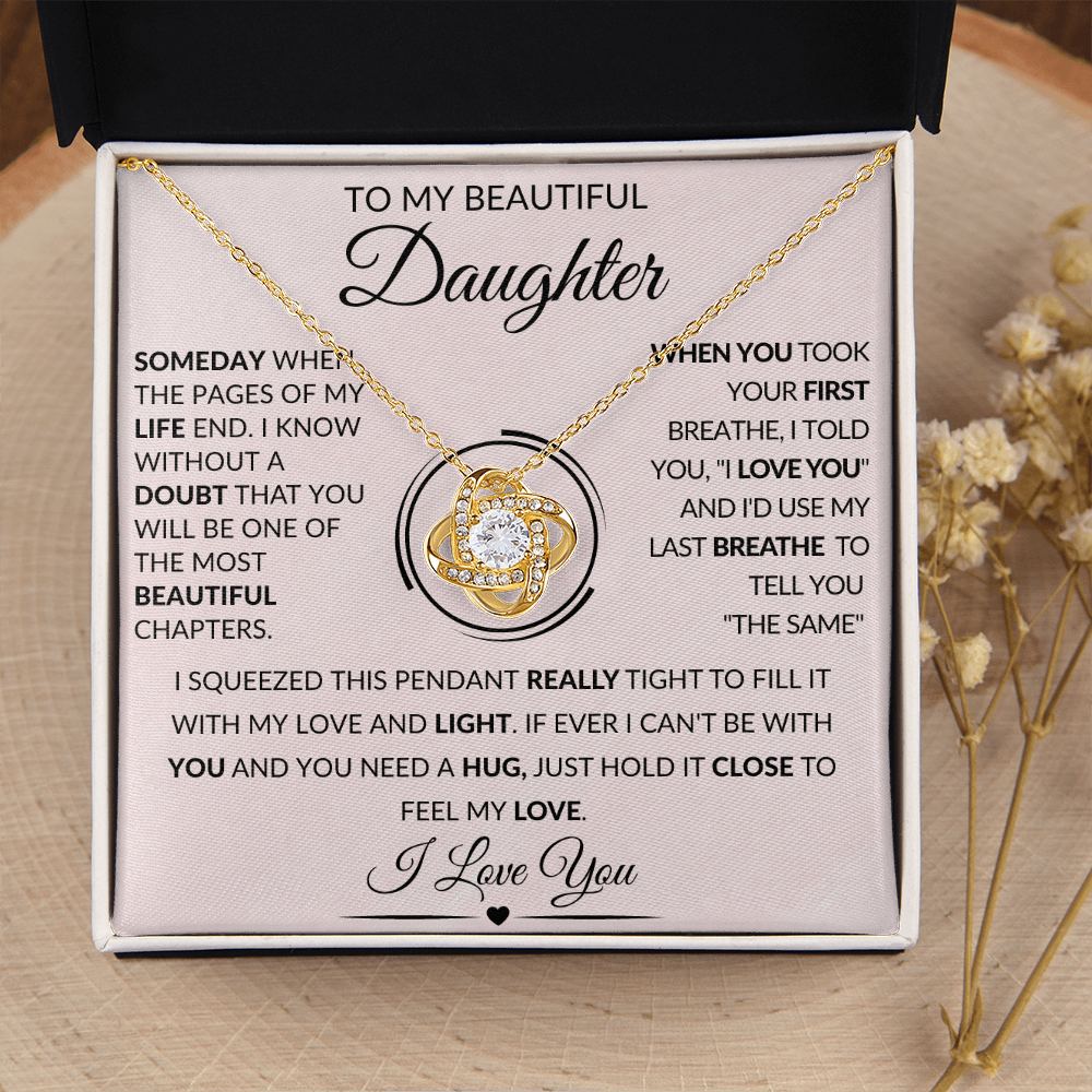 To My Beautiful Daughter | Love Knot Necklace