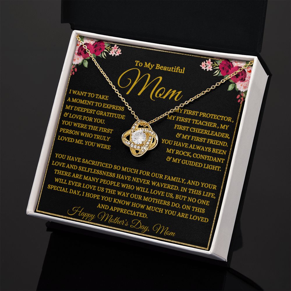 To My Beautiful Mom | My Rock | Love Knot Necklace