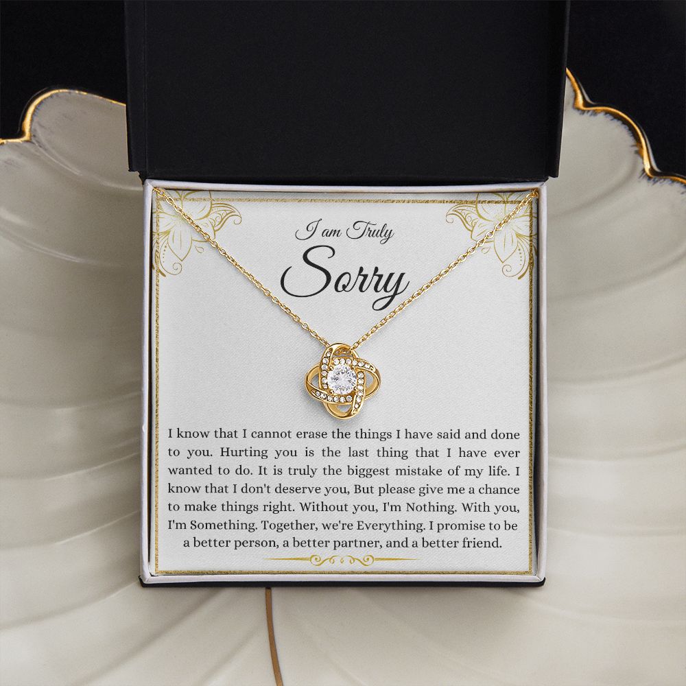 I Am Truly Sorry | Give Me A Chance | Love Knot Necklace