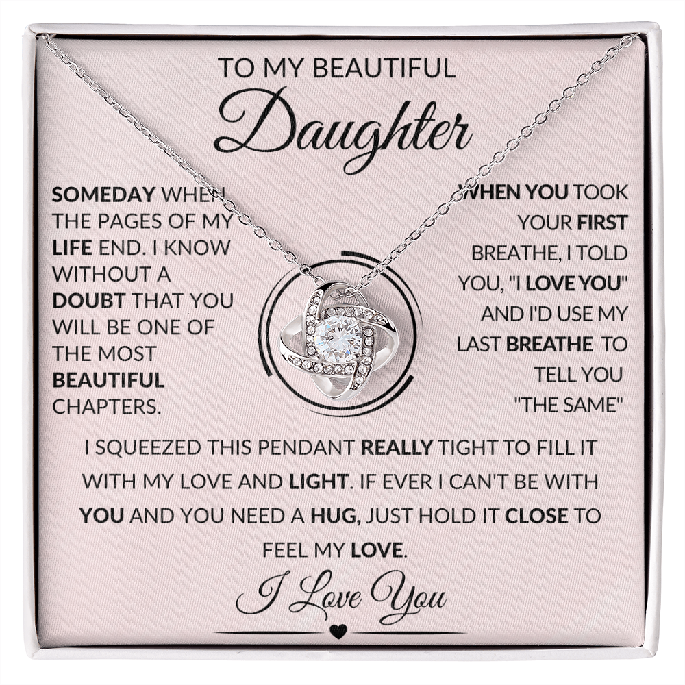 To My Beautiful Daughter | Love Knot Necklace