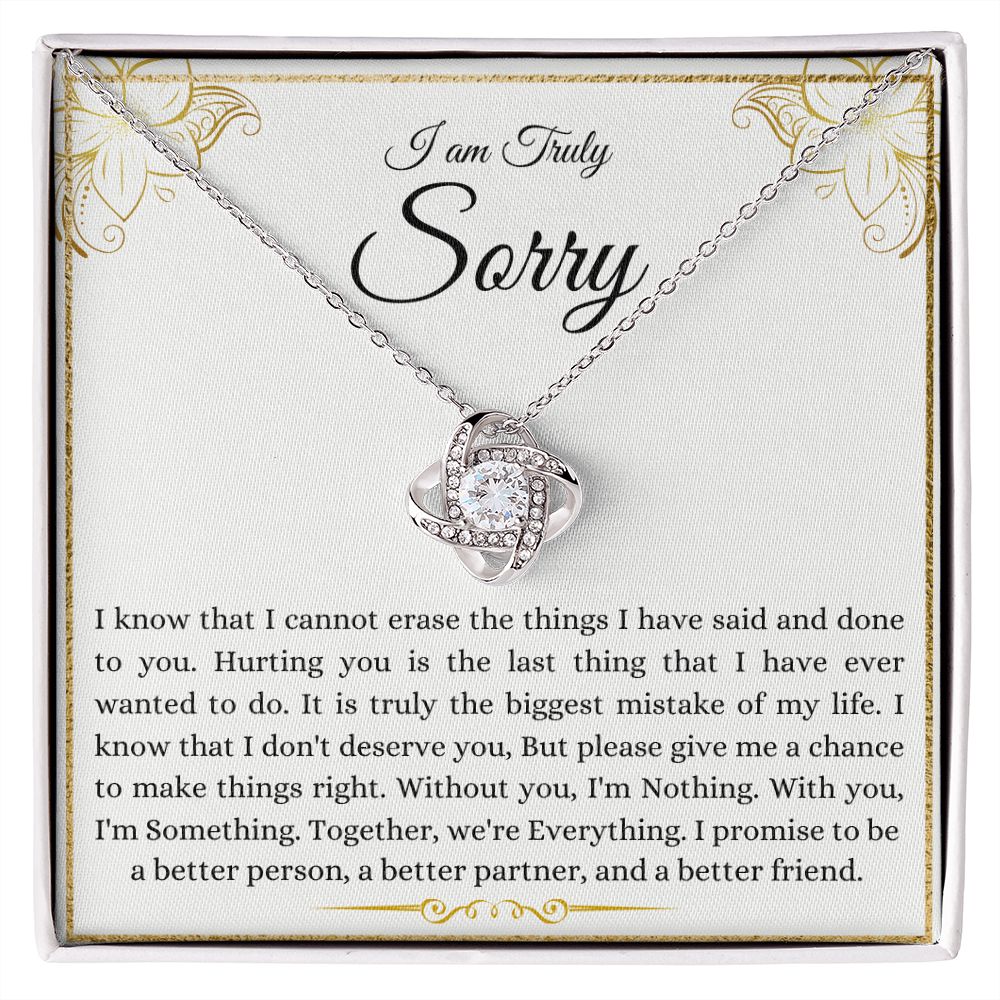 I Am Truly Sorry | Give Me A Chance | Love Knot Necklace
