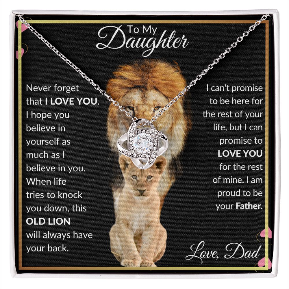 TO MY DAUGHTER FROM DAD LION NECKLACE