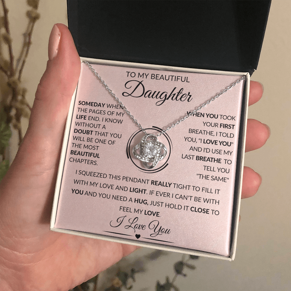 To My Beautiful Daughter | Love Knot Necklace