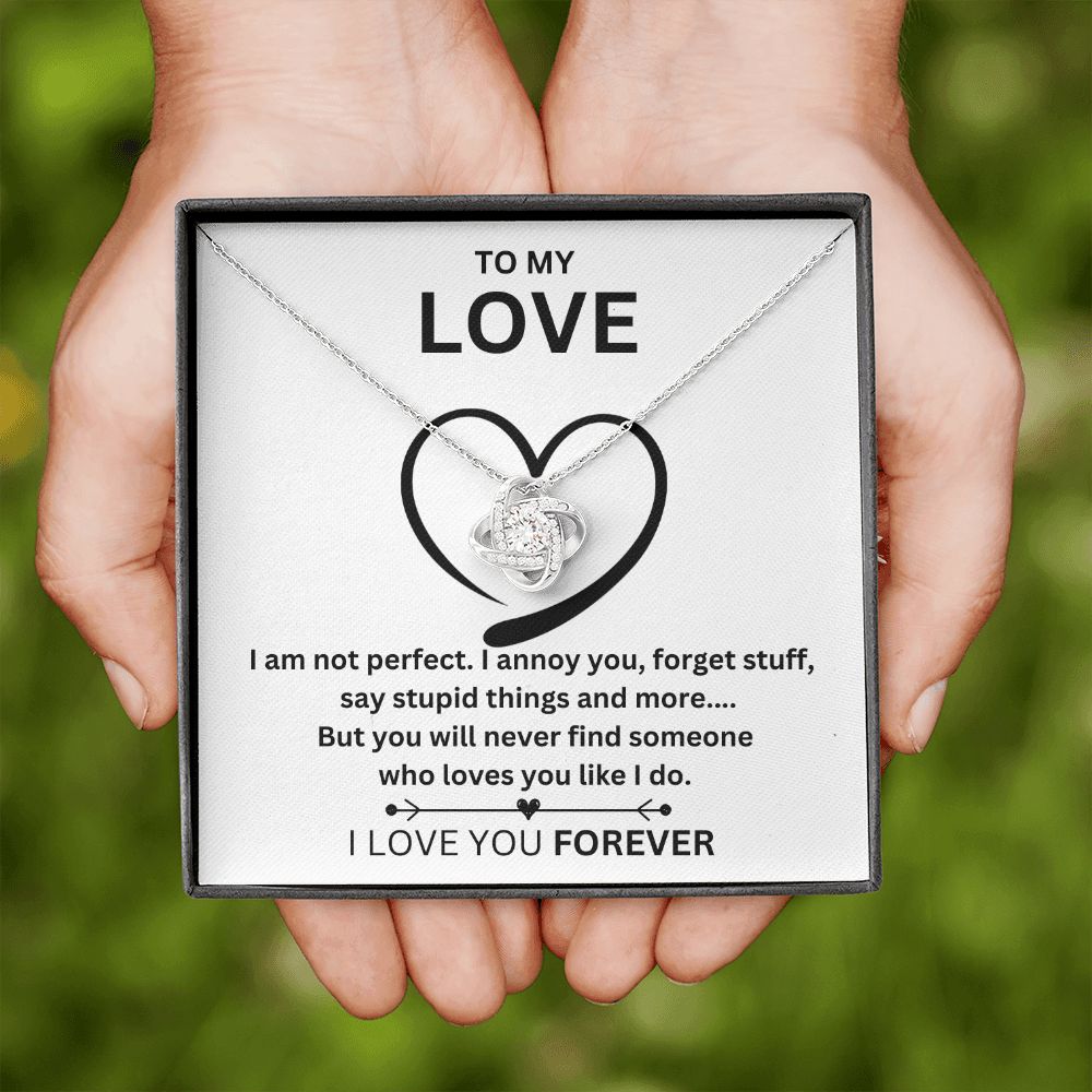 I'm Sorry | I'm Not Perfect Love Knot Necklace