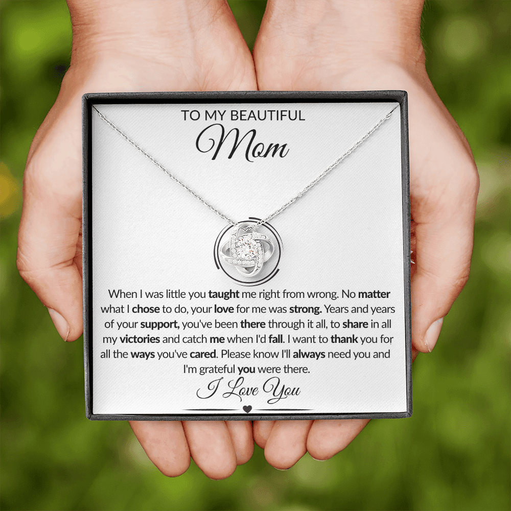 To My Beautiful Mom | Love Knot Necklace