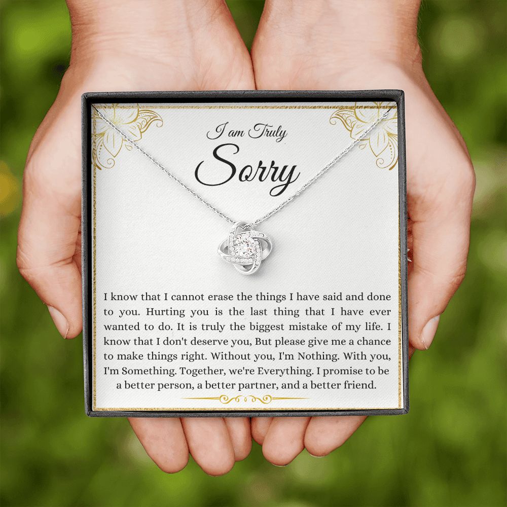 I Am Truly Sorry | Give Me A Chance | Love Knot Necklace