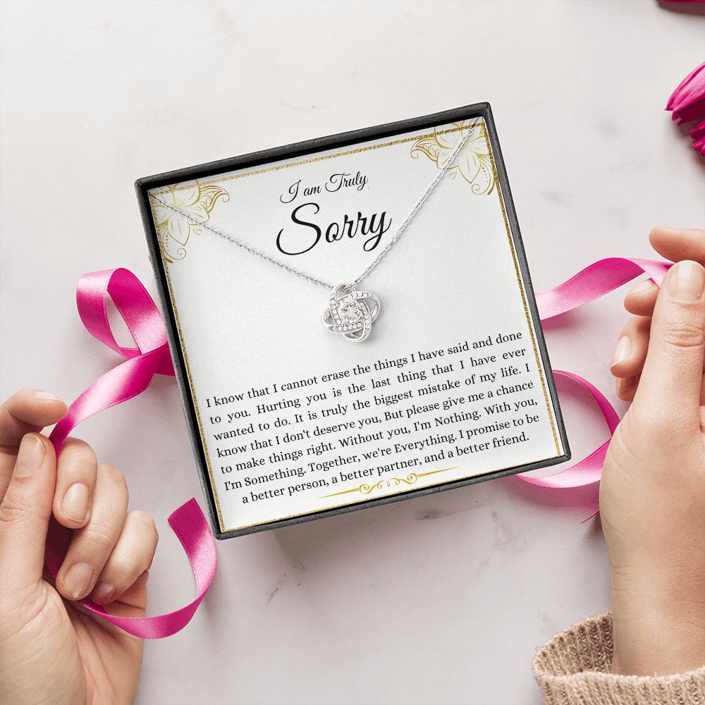 I Am Truly Sorry | Give Me A Chance | Love Knot Necklace