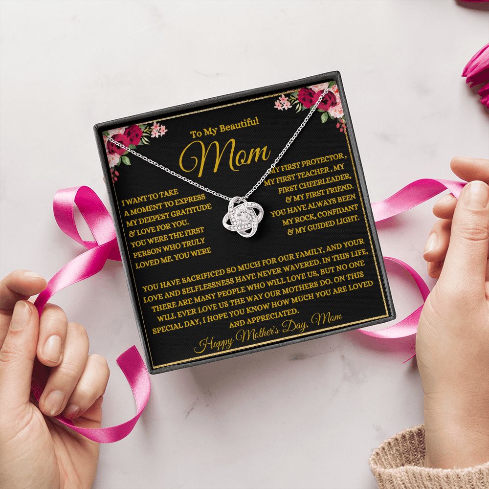 To My Beautiful Mom | My Rock | Love Knot Necklace