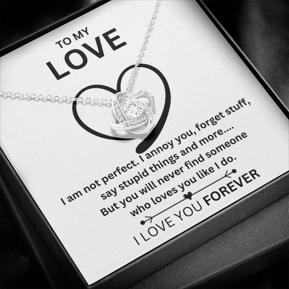 I'm Sorry | I'm Not Perfect Love Knot Necklace
