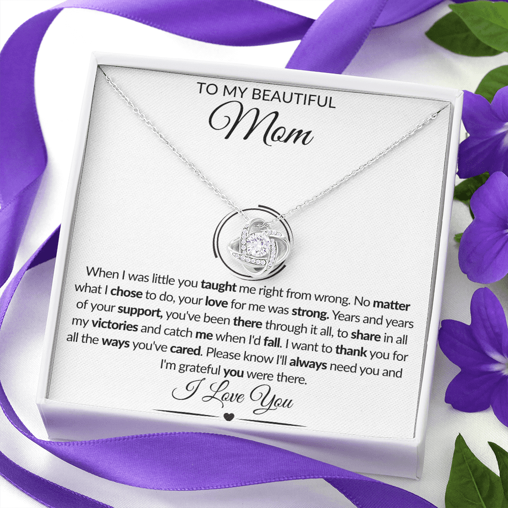 To My Beautiful Mom | Love Knot Necklace