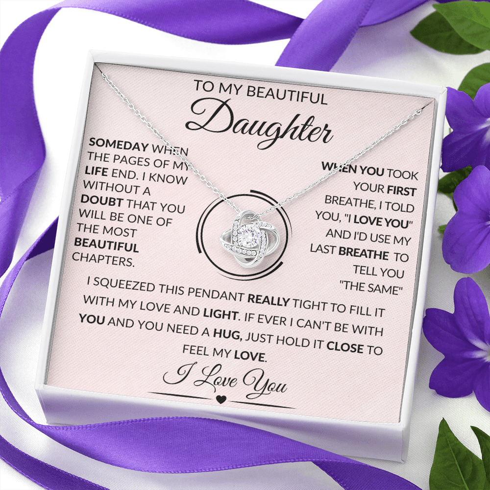 To My Beautiful Daughter | Love Knot Necklace